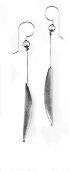 POD $100-sterling silver earrings with mizzy texture on hollow form (2 1/2" long not including ear wire) POD $100-sterling silver earrings with mizzy texture on hollow form (2 1/2" long not including ear wire)