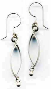 PARA $125-sterling silver earrings with sanding disk texture (1 1/2" long not including ear wire)
